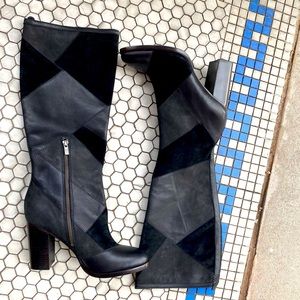 Frye Black Patched Heeled Boots